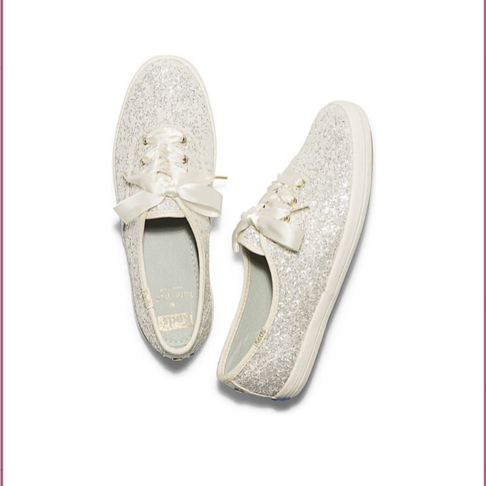 Kate Spade Cream Glitter Keds Size 7